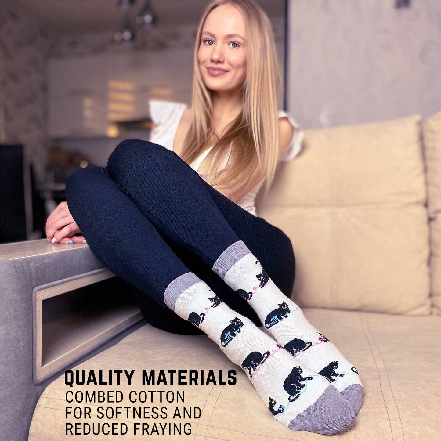 Women's Black Cat Socks