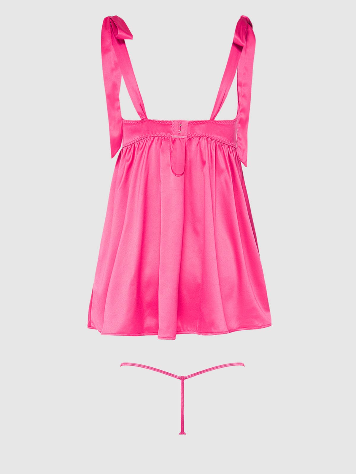 Satin Open Cup Babydoll & G-String Set