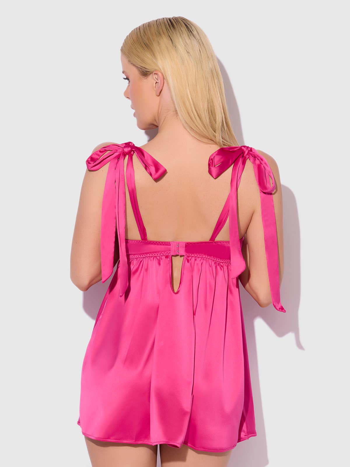 Satin Open Cup Babydoll & G-String Set