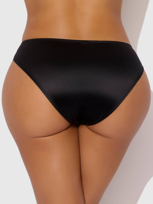 ALLEGRA LIQUID SATIN HIPSTER: BLACK