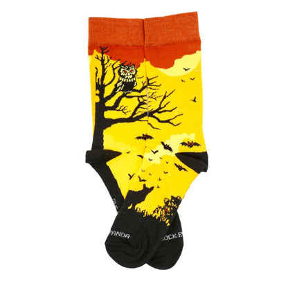 Pensive Owl Resting in a Tree Socks (Adult Medium)