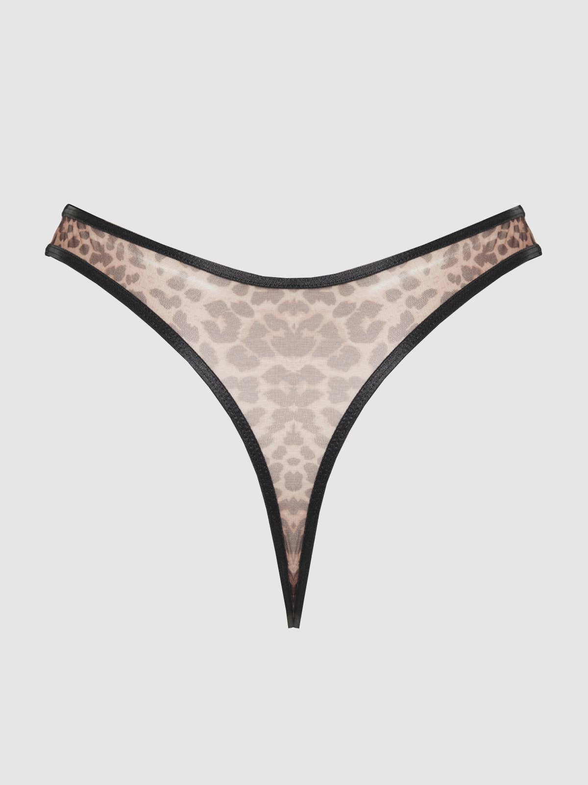 CHANTAL Mesh Crotchless Thong, Leopard