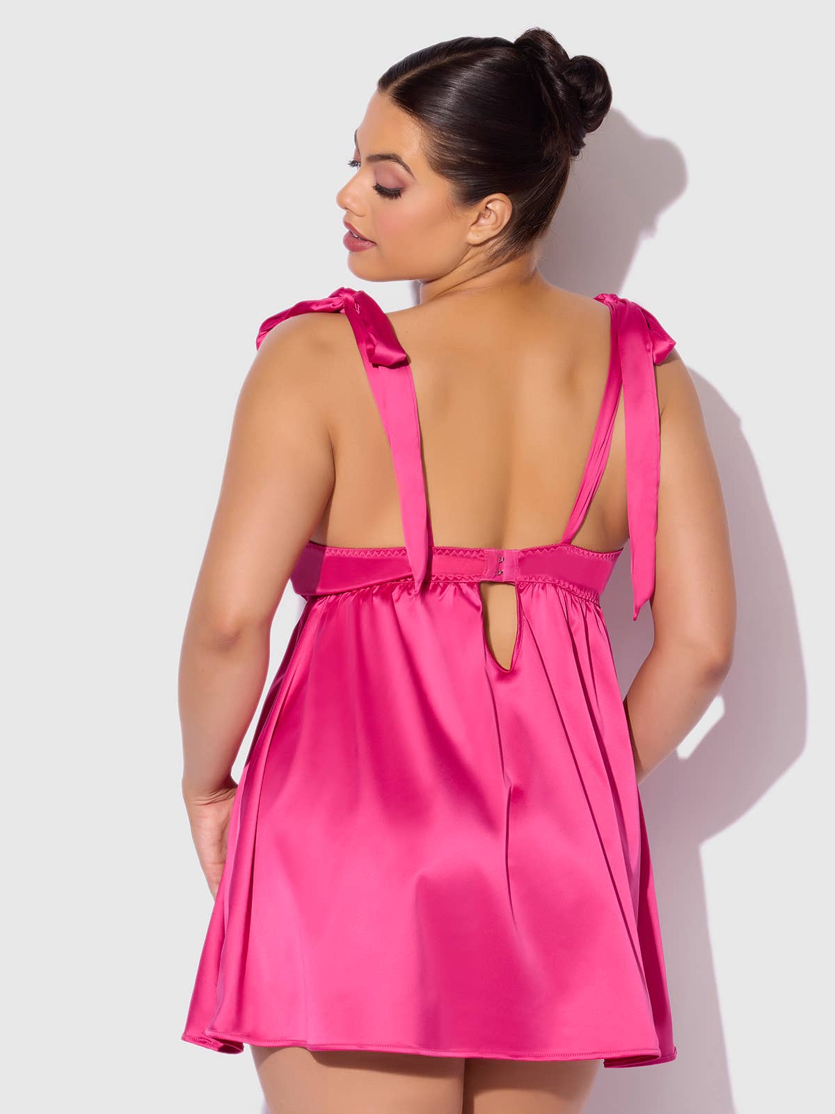 Satin Open Cup Babydoll & G-String Set