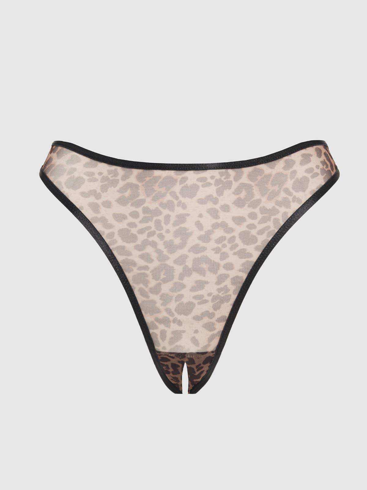CHANTAL Mesh Crotchless Thong, Leopard